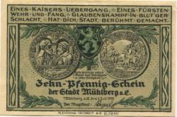 Mühlberg - Stadt - 1.7.1921 - 10 Pfennig