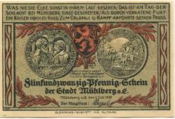 Mühlberg - Stadt - 1.7.1921 - 25 Pfennig