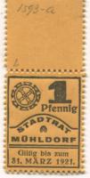 Mühldorf - Stadt - - 31.3.1921 - 1 Pfennig