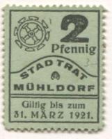 Mühldorf - Stadt - - 31.3.1921 - 2 Pfennig