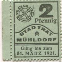 Mühldorf - Stadt - - 31.3.1921 - 2 Pfennig