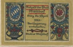 Mühldorf - Stadt - - 1.4.1922 - 50 Pfennig