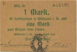 Mühlhausen - Stadt - 11.8.1914 - 1 Mark
