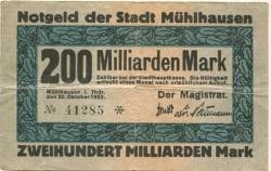 Mühlhausen - Stadt - 20.10.1923 - 200 Milliarden Mark
