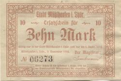 Mühlhausen - Stadt - 2.11.1918 - 1.12.1918 - 10 Mark