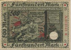 Mühlhausen - Stadt - 15.10.1922 - 500 Mark