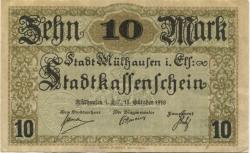 Mülhausen (heute: F-Mulhouse) - Stadt - 15.10.1918 - 10 Mark