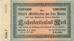 Mülheim - Stadt - 14.7.1923 - 100000 Mark