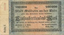 Mülheim - Stadt - 14.7.1923 - 100000 Mark