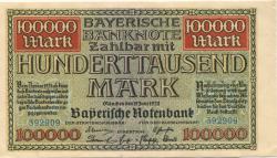 München - Bayerische Notenbank - 15.6.1923 - ab 1.1.1924 - 100000 Mark