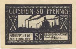 Nachterstedt (heute: Seeland) - Gemeinde - 1.6.1921 - 50 Pfennig 