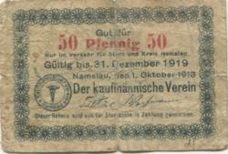 Namslau (heute: PL-Namyslow) - Kaufmännischer Verein - 1.10.1918 - 31.12.1919 - 50 Pfennig 