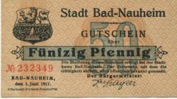 Nauheim (Bad) - Stadt - 1.6.1917 - 50 Pfennig 