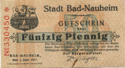 Nauheim (Bad) - Stadt - 1.6.1917 - 50 Pfennig 