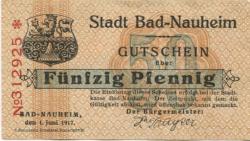 Nauheim (Bad) - Stadt - 1.6.1917 - 50 Pfennig 