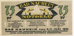 Nauheim (Bad) - Weltkorrespondenz, Landessekretariat und Staatliche Kurdirektion - 2.6-7.6.1922 - 75 Pfennig 