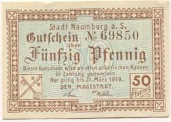 Naumburg - Stadt -1917 - 31.3.1919 - 50 Pfennig 