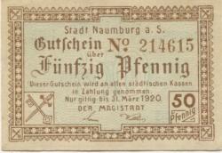 Naumburg - Stadt -1917 - 31.3.1920 - 50 Pfennig