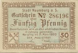 Naumburg - Stadt -1917 - 31.3.1920 - 50 Pfennig 