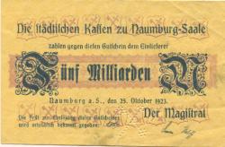 Naumburg - Stadt - 25.10.1923 - 5 Milliarden Mark