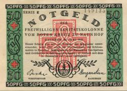 Naunhof - Deutsches Rotes Kreuz, Freiwillige Sanitätskolonne - 26.6.1921 - 31.12.1921 - 50 Pfennig