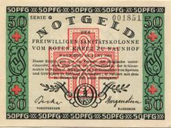 Naunhof - Deutsches Rotes Kreuz, Freiwillige Sanitätskolonne - 26.6.1921 - 31.12.1921 - 50 Pfennig