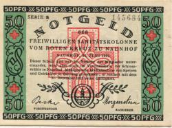 Naunhof - Deutsches Rotes Kreuz, Freiwillige Sanitätskolonne - 26.6.1921 - 31.12.1921 - 50 Pfennig
