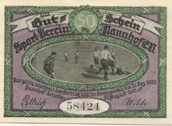 Naunhof - Sportverein eV - 25.9.1921 - 31.12.1921 - 50 Pfennig