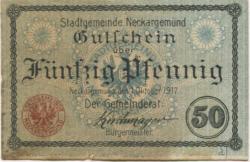 Neckargemünd - Stadt - 1.10.1917 - 50 Pfennig