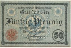 Neckargemünd - Stadt - 1.10.1917 - 50 Pfennig