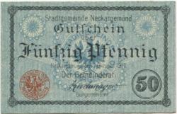 Neckargemünd - Stadt - 1.10.1917 - 50 Pfennig