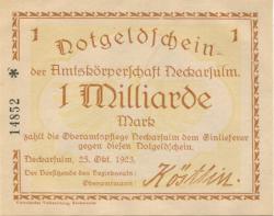 Neckarsulm - Amtskörperschaft - 25.10.1923 - 1 Milliarde Mark