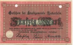 Neckarsulm - Stadt - 15.11.1918 - 31.1.1919 - 50 Mark