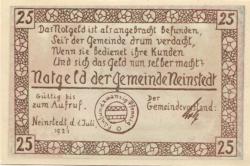 Neinstedt (heute: Thale) - Gemeinde - 1.7.1921 - 25 Pfennig
