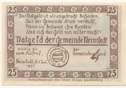 Neinstedt (heute: Thale) - Gemeinde - 1.7.1921 - 25 Pfennig