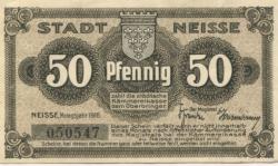 Neiße (heute: PL-Nysa) - Stadt - 1918 - 50 Pfennig 