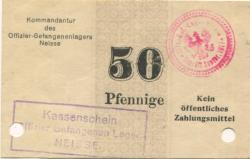 Neiße (heute: PL-Nysa) - Offizier-Gefangenenlager - (- September 1917) - 50 Pfennig