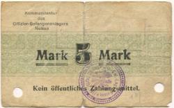 Neiße (heute: PL-Nysa) - Offizier-Gefangenenlager - (- September 1917) - 5 Mark
