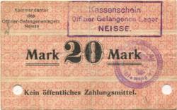Neiße (heute: PL-Nysa) - Offizier-Gefangenenlager - (- September 1917) - 20 Mark