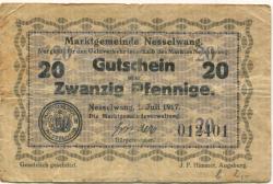 Nesselwang - Marktgemeinde - 1.7.1917 - 20 Pfennig 