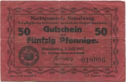 Nesselwang - Marktgemeinde - 1.7.1917 - 50 Pfennig