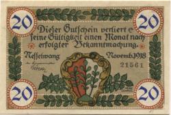 Nesselwang - Marktgemeinde - November 1918 - 20 Pfennig
