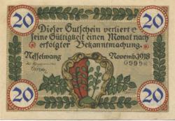 Nesselwang - Marktgemeinde - November 1918 - 20 Pfennig