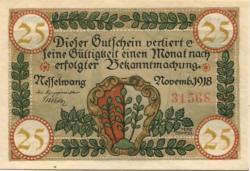 Nesselwang - Marktgemeinde - November 1918 - 25 Pfennig