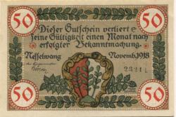 Nesselwang - Marktgemeinde - November 1918 - 50 Pfennig
