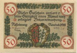 Nesselwang - Marktgemeinde - November 1918 - 50 Pfennig