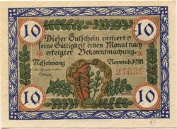 Nesselwang - Marktgemeinde - November 1918 - 10 Mark