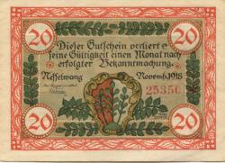 Nesselwang - Marktgemeinde - November 1918 - 20 Mark