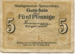 Netzschkau - Stadt - - 31.12.1918 - 5 Pfennig