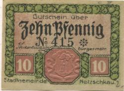 Netzschkau - Stadt - - 31.12.1921 - 10 Pfennig